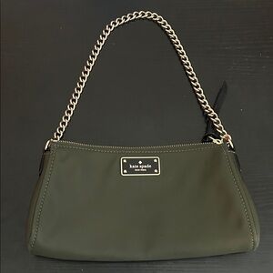 Kate Spade Dark Green Shoulder Bag with Chain Strap
